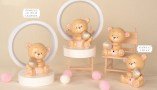 Peluche Orso LED Rosa h.9 e h.18 Bomboniera 03A063-03A067, ideale per Battesimo femminuccia.