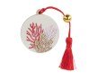 Decorazione Corallo Rosso con Nappina Bomboniera da appendere h.50 mm 200591, ideale per Matrimonio portafortuna.