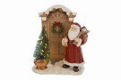 Babbo Natale in resina con LED (cod. 38516), dimensioni 18,5x9x22 cm, decorazione festiva luminosa per celebrazioni, curata da Bomboniere Cupido Trapani.
