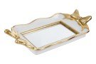Vassoio Resina Fiocco Gold 31×17×h.5,5 cm Bomboniera 58038, ideale per Matrimonio importante.