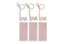 Portachiavi LOVE Metallo 3 ass. Bomboniera 5×10 cm con Astuccio 58141, ideale per Matrimonio romantico.
