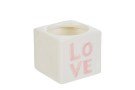 Vasetto Porcellana LOVE Bomboniera 6,5×6,6×6 cm con Shopper 58178, ideale per Matrimonio romantico.