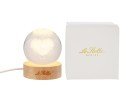 Lampada Globo Vetro Cuore USB Bomboniera d.6 cm con Astuccio 58209, ideale per Matrimonio romantico.
