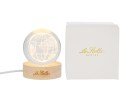 Lampada Globo Vetro Mondo USB Bomboniera d.6 cm con Astuccio 58210, ideale per Matrimonio avventura.