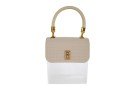 Scatola Borsa Plexy Beige Bomboniera 16×10×18 cm 58227, ideale per Matrimonio chic.