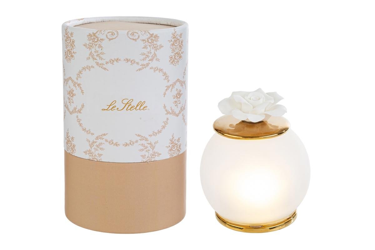 Lampada LED fiore rosa D 9,5xH 11cm con astuccio - Idea luminosa per bomboniere 2026