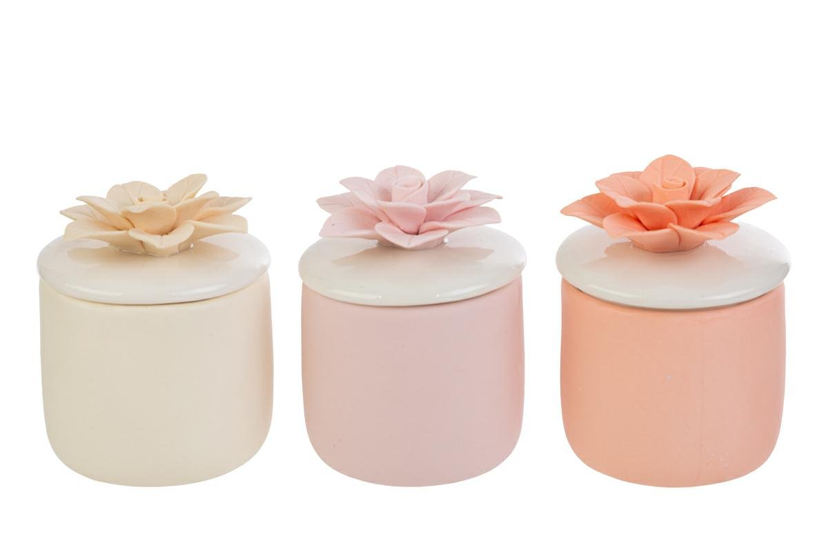 Scatola fiore 3 ass 6x6 H 8 cm con astuccio e candela - Bomboniera floreale sostenibile